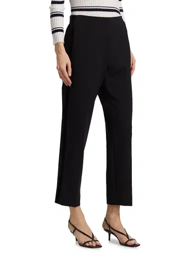Vince Women's Crepe Velvet-Trim Pants - Black | Thumbnail 4