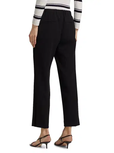 Vince Women's Crepe Velvet-Trim Pants - Black | Thumbnail 5