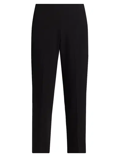 Vince Women's Crepe Velvet-Trim Pants - Black | Thumbnail 1