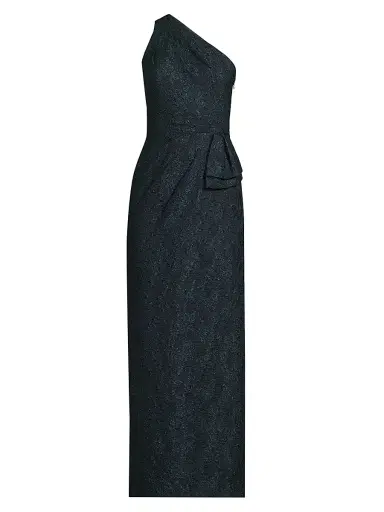 Aidan Mattox Women's Textured Jacqaurd Column Gown - Navy Multi - Size 8 | Thumbnail 1 Aidan Mattox Women's Textured Jacqaurd Column Gown - Navy Multi - Size 8 | Thumbnail 1