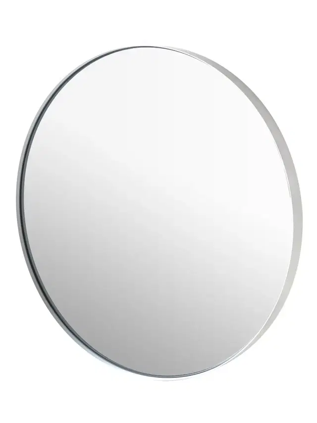 Rim Round Accent Mirror - White 31''