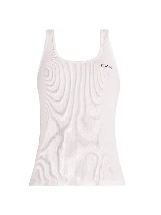 Women's Logo Cotton Rib-Knit Tank Top - White