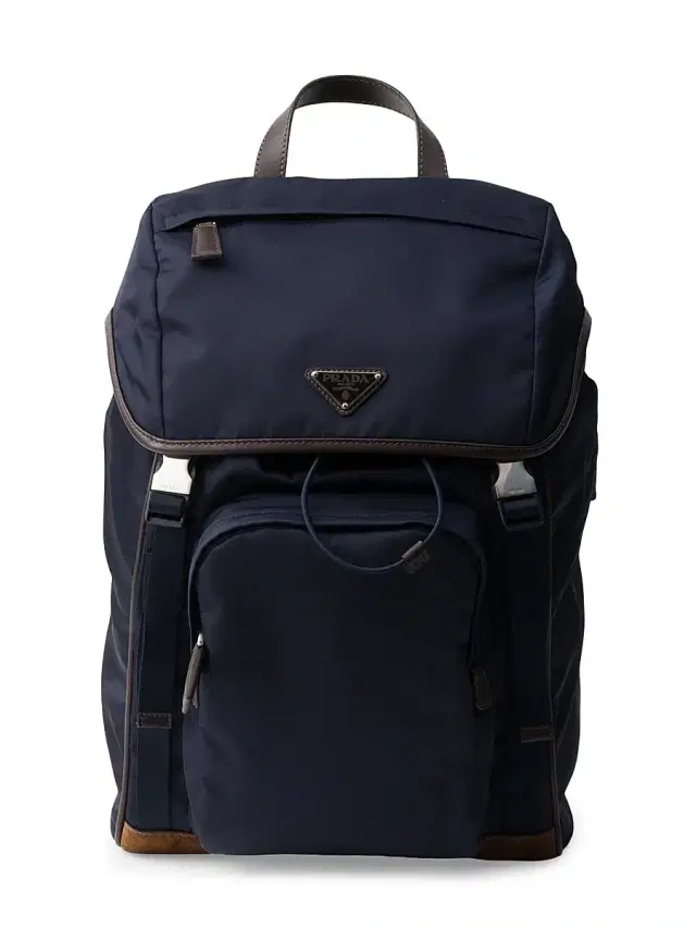 Men's Re-Nylon and Leather Backpack - Blue