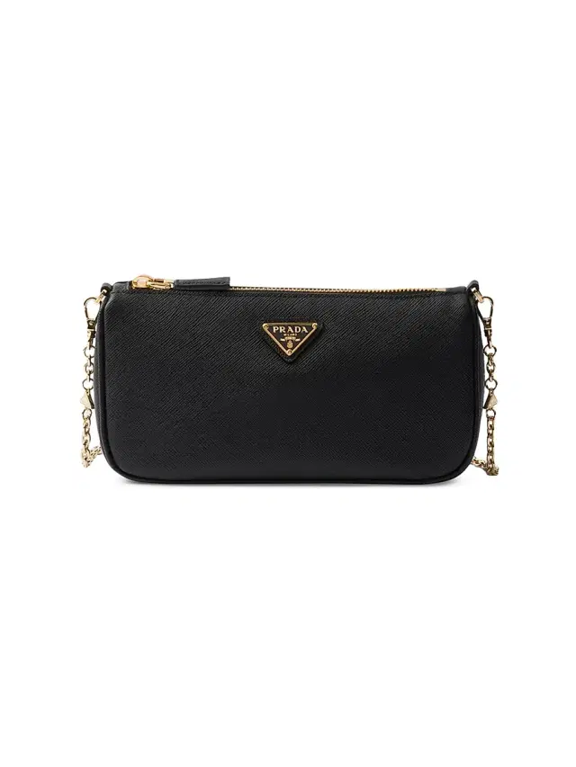 Women's Saffiano Leather Mini-Bag - Black