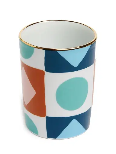 La DoubleJ Decorative Cup - Diamond Dots Turquoise | Thumbnail 2