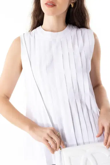 ODEEH Pleated Sleeveless Shirt | Thumbnail 3