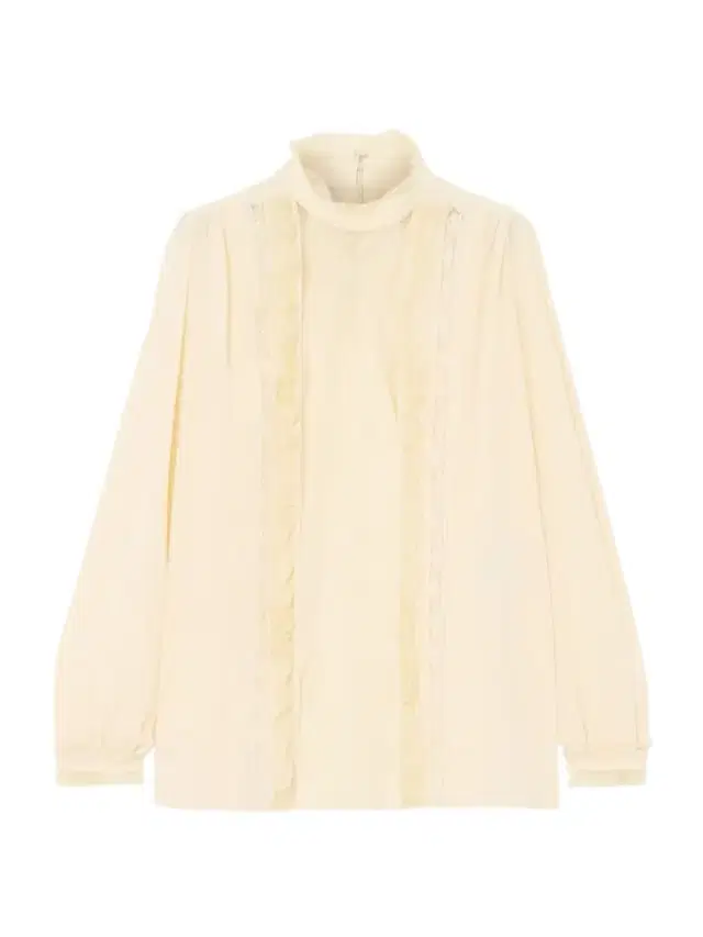 Ruffled Pintucked Lace-trimmed Silk Crepe De Chine Blouse
