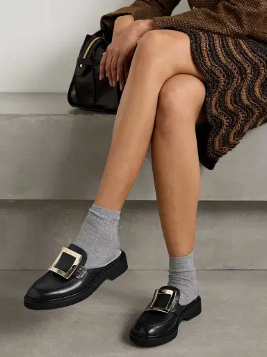 Roger Vivier Viv Rangers Embellished Leather Slippers | Thumbnail 2 Roger Vivier Viv Rangers Embellished Leather Slippers | Thumbnail 2