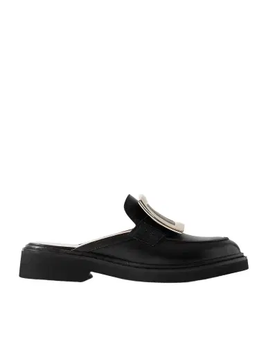Roger Vivier Viv Rangers Embellished Leather Slippers | Thumbnail 1 Roger Vivier Viv Rangers Embellished Leather Slippers | Thumbnail 1