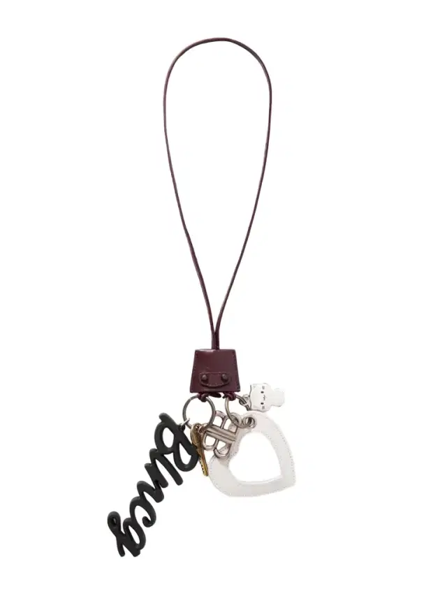 Le City Embellished Textured-leather, Silver And Gold-tone Key Fob