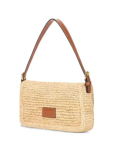 STAUD Women's Harlow Raffia & Leather Shoulder Bag - Natural Tan | Thumbnail 2 STAUD Women's Harlow Raffia & Leather Shoulder Bag - Natural Tan | Thumbnail 2