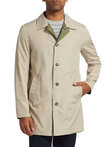 Saks Fifth Avenue Men's Reversible Car Coat - Light Grey Olive - Size XL | Thumbnail 3 Saks Fifth Avenue Men's Reversible Car Coat - Light Grey Olive - Size XL | Thumbnail 3