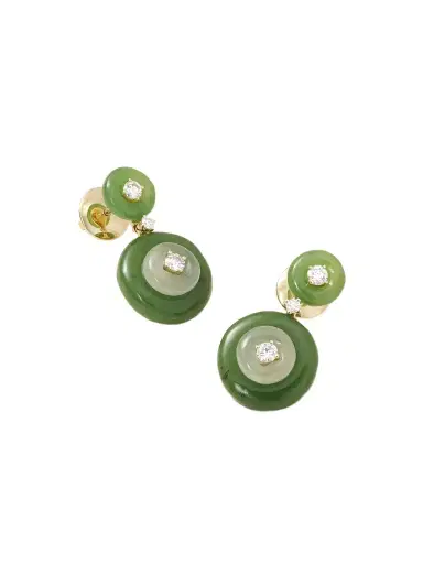 Fernando Jorge Signal 18-karat Gold Diamond, Jade And Aquamarine Earrings | Thumbnail 1 Fernando Jorge Signal 18-karat Gold Diamond, Jade And Aquamarine Earrings | Thumbnail 1
