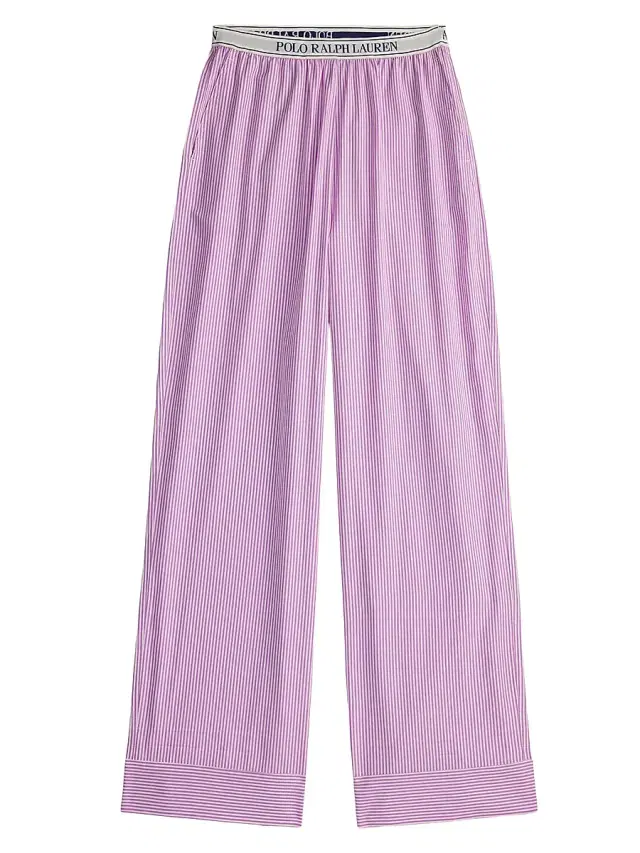 Polo Ralph Lauren Women's Shirting Stripes Striped Cotton Pants - Violet Meadow