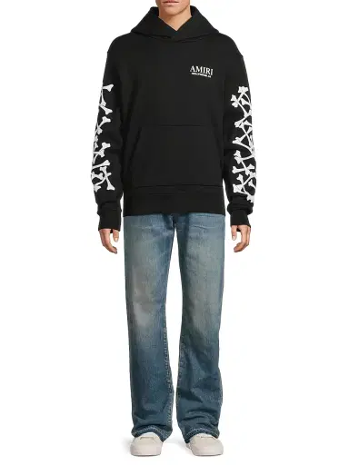 AMIRI Men's Bones Stacked Hoodie - Black - Size XS | Thumbnail 2 AMIRI Men's Bones Stacked Hoodie - Black - Size XS | Thumbnail 2