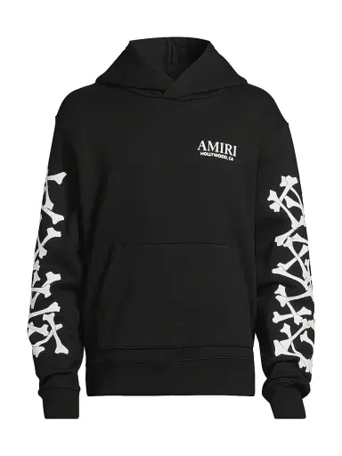 AMIRI Men's Bones Stacked Hoodie - Black - Size XS | Thumbnail 1 AMIRI Men's Bones Stacked Hoodie - Black - Size XS | Thumbnail 1