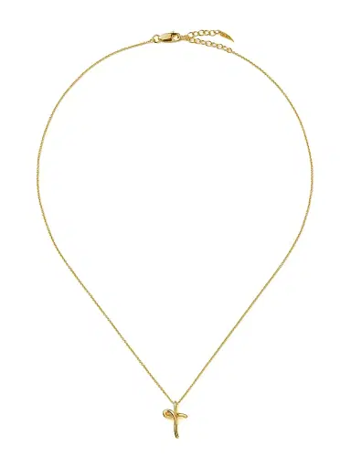 Missoma Women's 18K-Yellow-Gold Vermeil Curly Molten Mini Initial Pendant Necklace - Initial T | Thumbnail 2