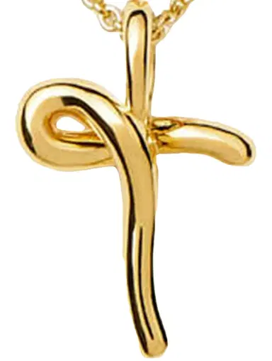 Missoma Women's 18K-Yellow-Gold Vermeil Curly Molten Mini Initial Pendant Necklace - Initial T | Thumbnail 1