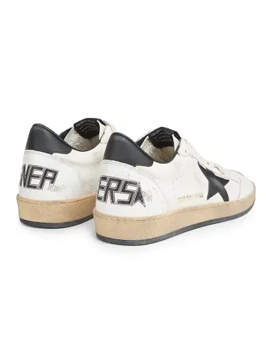 Golden Goose Men's Ballstar Leather Low-Top Sneakers - White Black | Thumbnail 3 Golden Goose Men's Ballstar Leather Low-Top Sneakers - White Black | Thumbnail 3