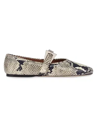 Paris Texas Women's Sveva Python-Print Leather Ballet Flats | Thumbnail 1 Paris Texas Women's Sveva Python-Print Leather Ballet Flats | Thumbnail 1