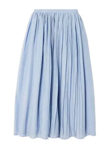 Thierry Colson Pintucked Cotton And Silk-blend Voile Midi Skirt | Thumbnail 1