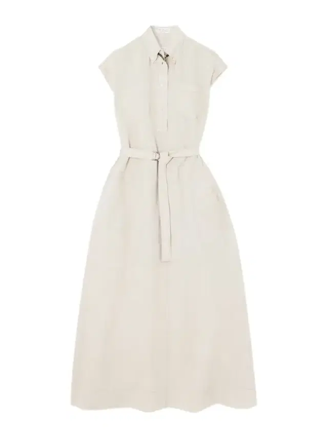 Belted Bead-embellished Linen Midi Dress