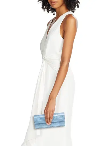 Jimmy Choo Women's Sweetie Stardust Glitter Clutch - Dusty Blue Silver | Thumbnail 2