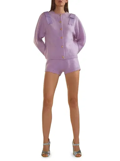 Cynthia Rowley Women's Wool Knit Shorts - Lavender | Thumbnail 2 Cynthia Rowley Women's Wool Knit Shorts - Lavender | Thumbnail 2
