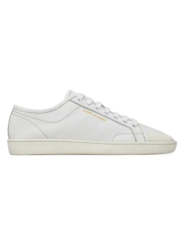 Saint Laurent Women's Gym Sneakers in Smooth Leather - White