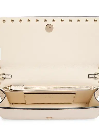 Valentino Garavani Women's Rockstud Wallet with Chain in Grainy Calfskin - Light Ivory | Thumbnail 5 Valentino Garavani Women's Rockstud Wallet with Chain in Grainy Calfskin - Light Ivory | Thumbnail 5