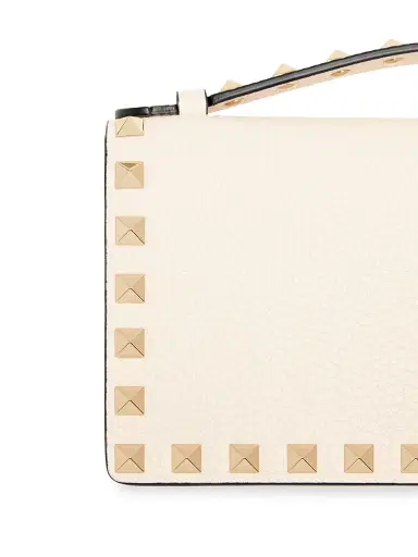 Valentino Garavani Women's Rockstud Wallet with Chain in Grainy Calfskin - Light Ivory | Thumbnail 6 Valentino Garavani Women's Rockstud Wallet with Chain in Grainy Calfskin - Light Ivory | Thumbnail 6