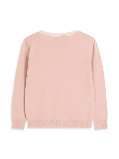 Valentino Garavani Women's Embroidered Cardigan with Lace Inserts - Rose Mist Ivory - Size XS | Thumbnail 2