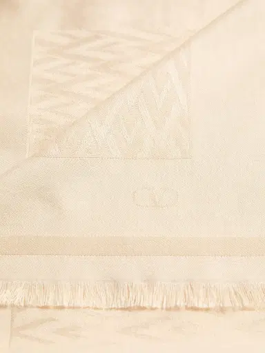 Valentino Garavani Women's Toute La V Wool and Silk Shawl - Butter | Thumbnail 4