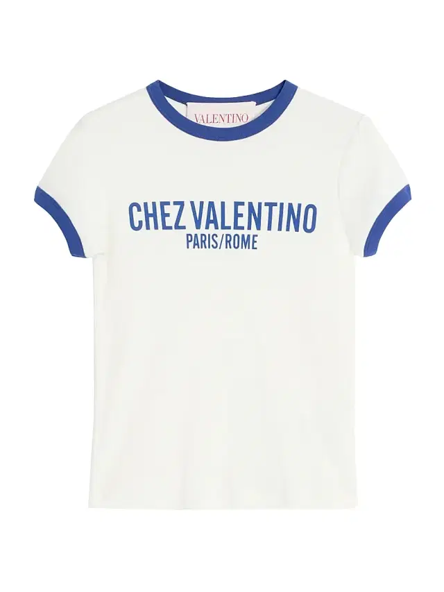 Valentino Garavani Women's Jersey Cotton T-Shirt -  Electric Blue
