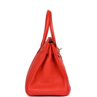 HERMÈS Pre-owned Hermes Birkin 30 Geranium Togo Gold Hardware | Thumbnail 3 HERMÈS Pre-owned Hermes Birkin 30 Geranium Togo Gold Hardware | Thumbnail 3