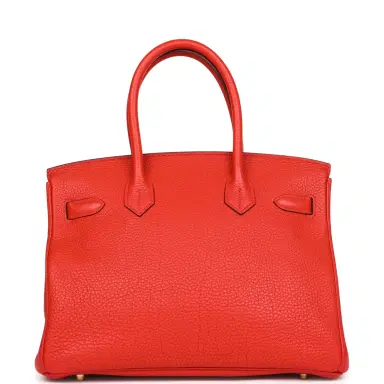 HERMÈS Pre-owned Hermes Birkin 30 Geranium Togo Gold Hardware | Thumbnail 4 HERMÈS Pre-owned Hermes Birkin 30 Geranium Togo Gold Hardware | Thumbnail 4