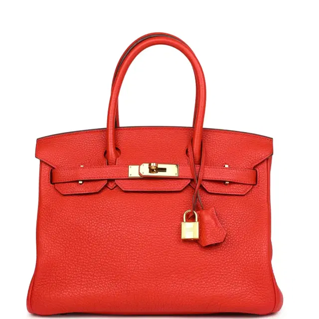 hermes Pre-owned Hermes Birkin 30 Geranium Togo Gold Hardware