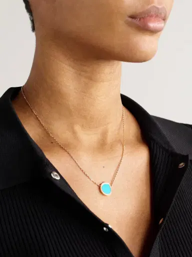 Repossi Antifer 18-karat Rose Gold, Turquoise And Diamond Necklace | Thumbnail 2
