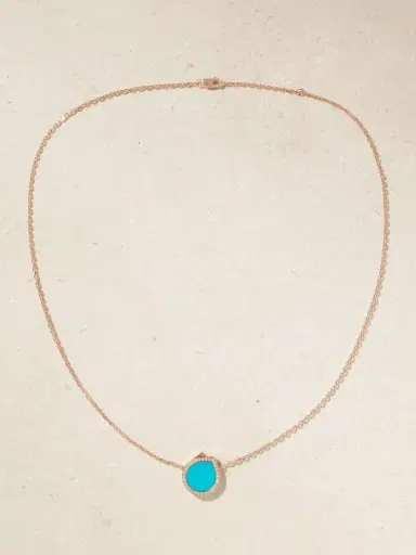 Repossi Antifer 18-karat Rose Gold, Turquoise And Diamond Necklace | Thumbnail 4
