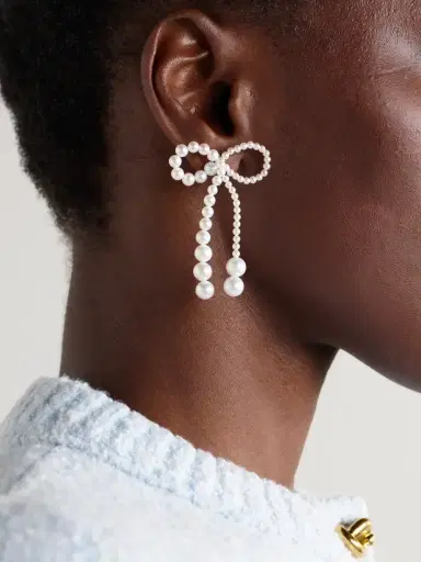 Sophie Bille Brahe Grand Rosette 14-karat Gold Pearl Earrings | Thumbnail 2