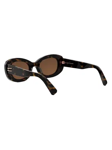 BVLGARI Women's B. Zero1 50MM Oval Sunglasses - Dark Havana Brown | Thumbnail 4