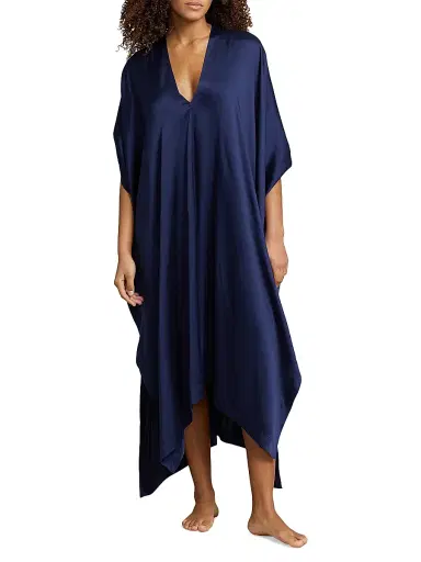 Polo Ralph Lauren Women's Heritage Silk Kaftan - Navy | Thumbnail 3