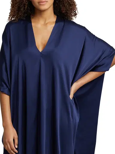 Polo Ralph Lauren Women's Heritage Silk Kaftan - Navy | Thumbnail 5