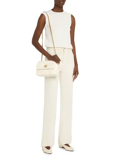 Tory Burch Women's Kira Diamond Leather Shoulder Bag - Warm White | Thumbnail 3