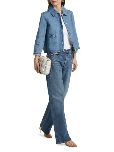 Ba&sh Women's Tiny Denim Jacket - Blue Jeans - Size Large | Thumbnail 2