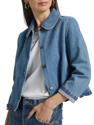 Ba&sh Women's Tiny Denim Jacket - Blue Jeans - Size Large | Thumbnail 6