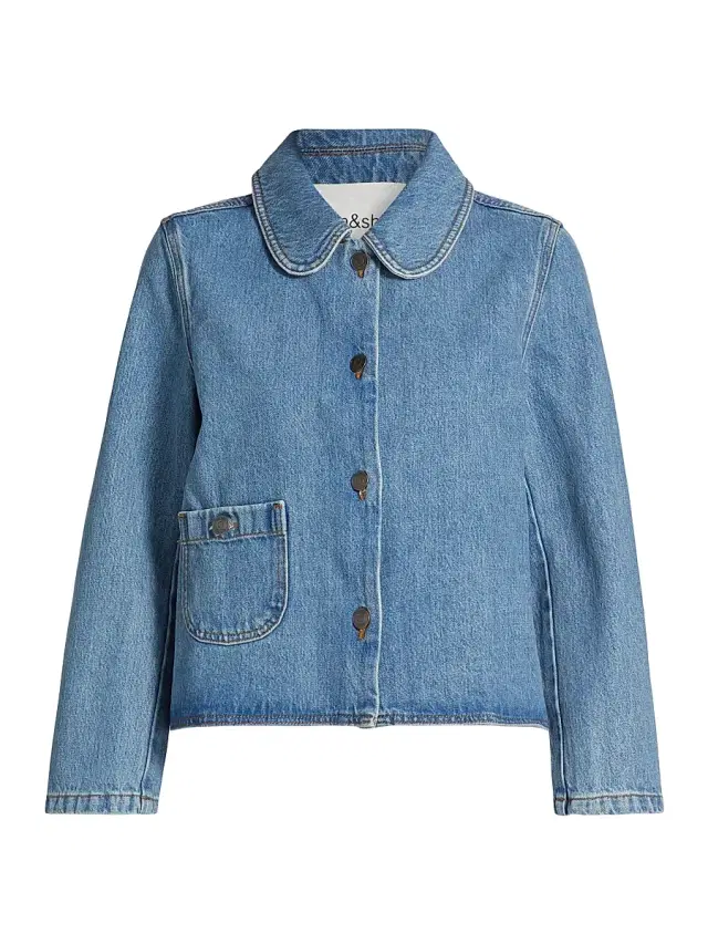 ba & sh Women's Tiny Denim Jacket - Blue Jeans