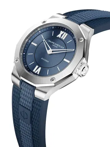 Baume & Mercier Men's Riviera 10689 Stainless Steel, Canvas, & Rubber Strap Watch | Thumbnail 2