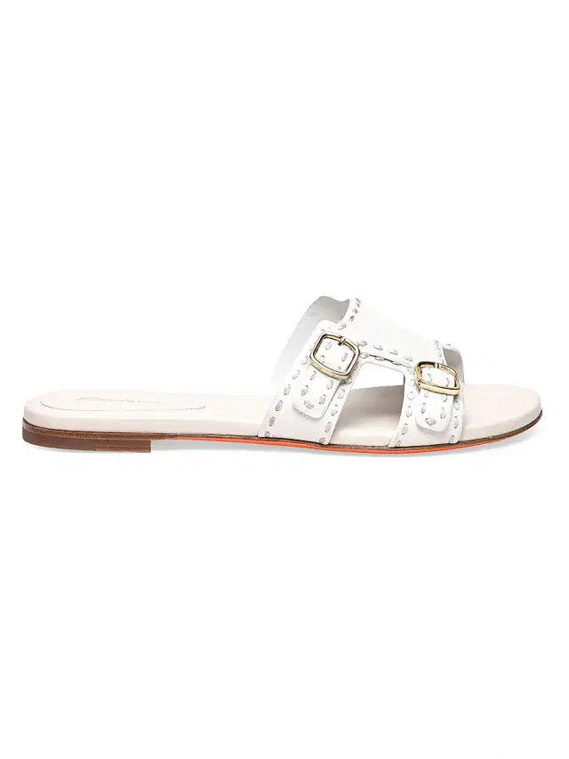 Women's Leather Sandals - White