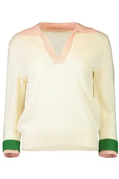 Oscar de la Renta Colorblock Polo Pullover | Thumbnail 1